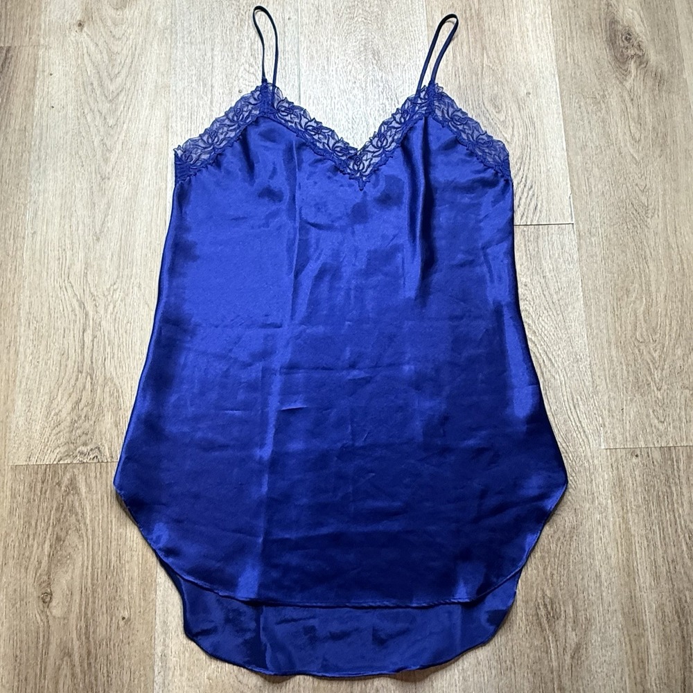 Victoria's Secret Vintage Gold Label Royal Blue Slip Dress Night Gown‎ L